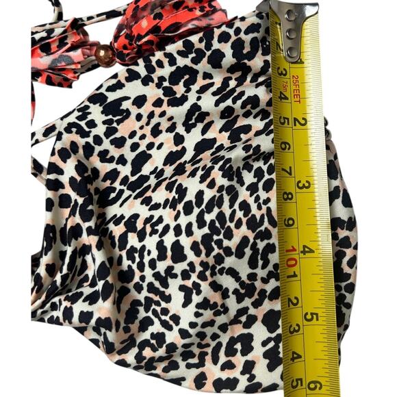 H&M Cheetah Print Orange & White Bikini Top US Size 10 - Picture 4 of 5